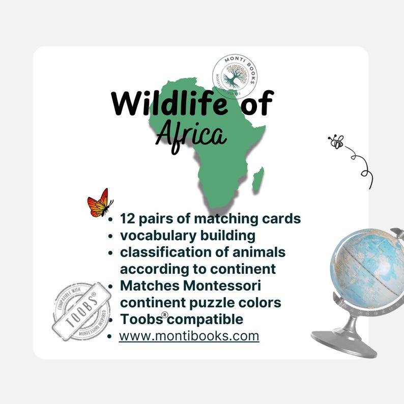 The Montessori 3-part Classified Cards: Wildlife of Africa. PDF Only ...