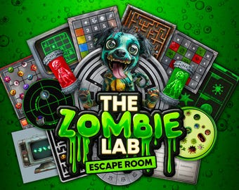 The Zombie Lab - Printable Escape Room for Kids - Easy set-up