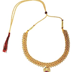Maharashtrian Thushi, Kolhapuri Saaj, Small Necklace