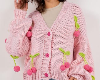 Treat Ürself shaggy knit cardigan（pink） Treat Ürself shaggy knit cardigan（pink） jjayotai Clearance