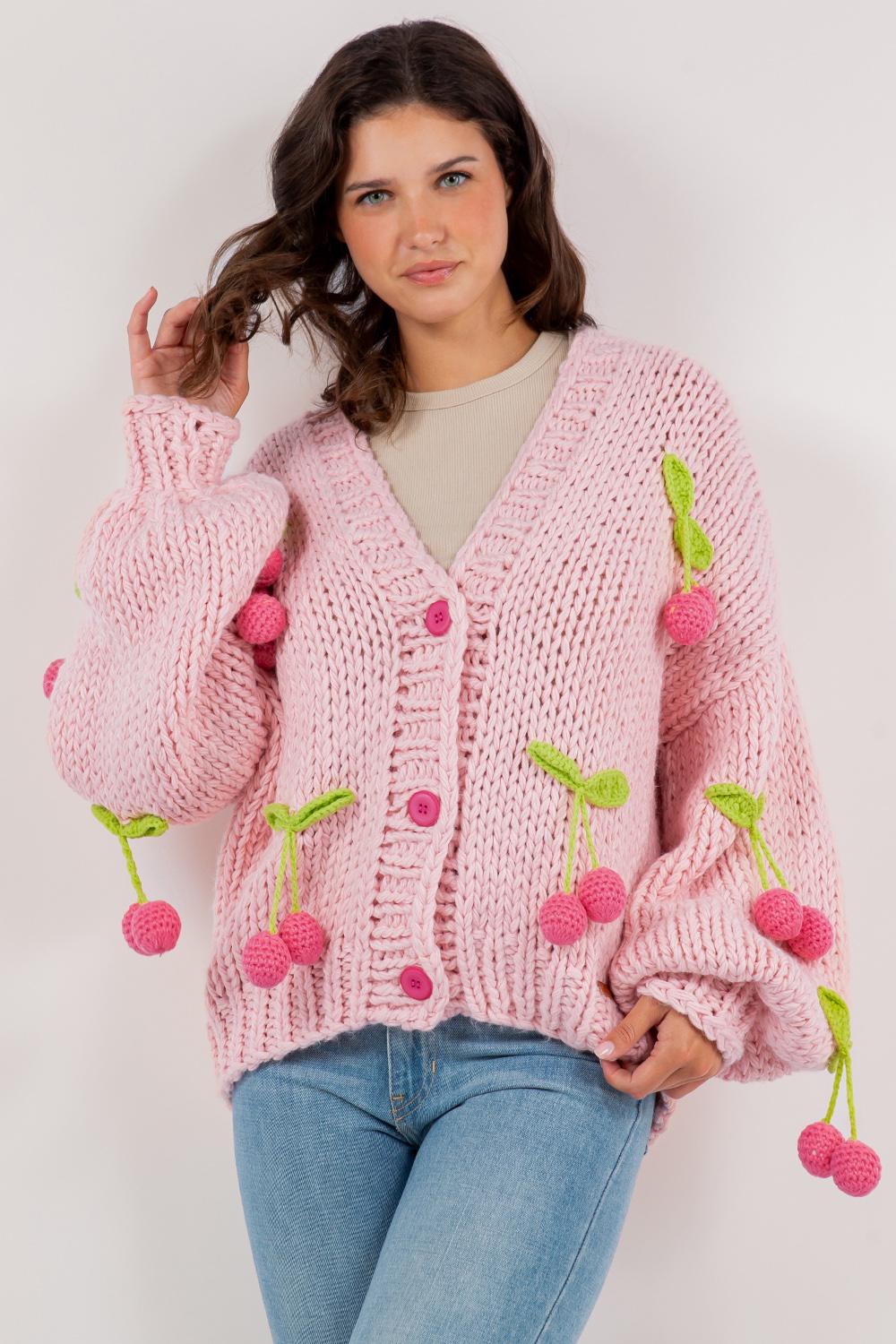 クラネ　SHAGGY SHORT KNIT CARDIGAN pink 1 CLANE SHAGGY SHORT KNIT CARDIGAN
