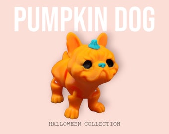 Pumpkin Dog - Orange 3.5" Articulated Halloween Fidget Toy designed by STLFlix