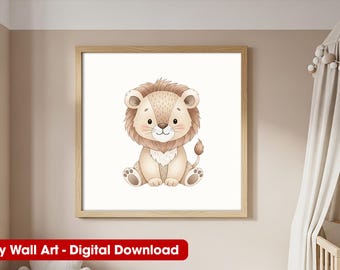 Safari Animal Nursery Art, Watercolor Prints Set (Digital Download)