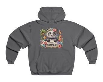 Men’s NUBLEND Panda Hoodie, Cute Animal Sweatshirt, Summer Vibes Casual Wear, Gift for Him Casual Wear, Gift for Animal Lovers, Comfy Hoodie