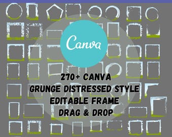 270+ Grunge Canva-ramar | Mallar för foton och videor med nötter (digital nedladdning)