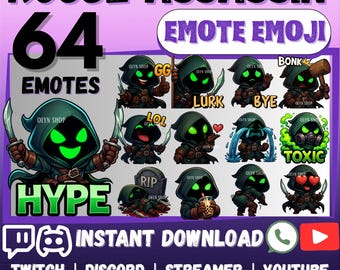 MEGA 64 Emote Emoji Bundle Chibi Rogue Assassin for Whatsapp | Twitch | Discord | YouTube | Facebook | Kick | etc Cute Chibi Cartoon Sticker