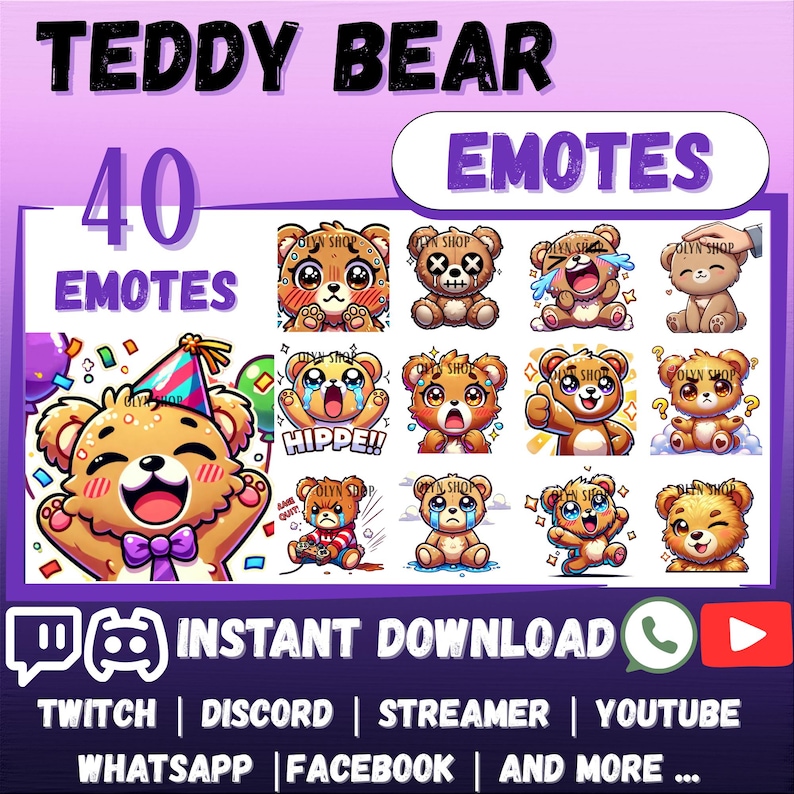 Bear Animated Emotes Pack
