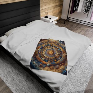 Fluweelzachte deken, hemels sterrenbeeld, astrologie deken, gezellige tarotkaart deken, sprei sterrenbeeld, horoscoop zacht