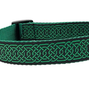 Celtic Knot Dog Collar / Martingale or Buckle Custom Collar / Green Irish Celtic Collar or Leash / St Patrick's Day / Personalized Option