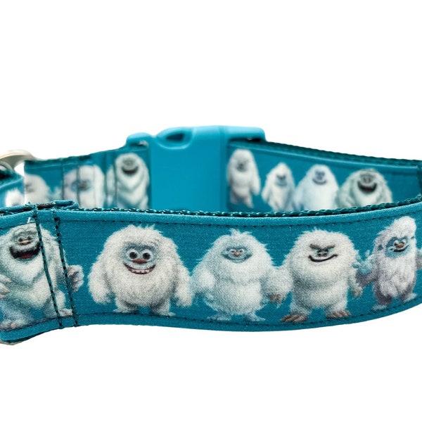 Yeti Abominable Snowman Dog Collar / Yeti Crew / Martingale or Buckle / Exclusive Original Design, Personalized Name or ID