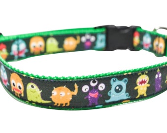 Big Monsters Dog Collar / Monster Squad / Aliens Dog Collar / Buckle, Martingale, Buckle Martingale, or Chain Martingale options