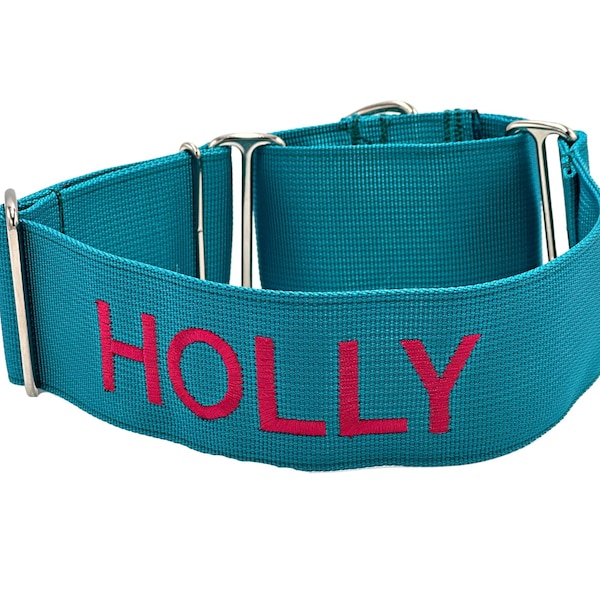 2 Inch Wide Personalized Classic Solid Collar - Martingale or Buckle