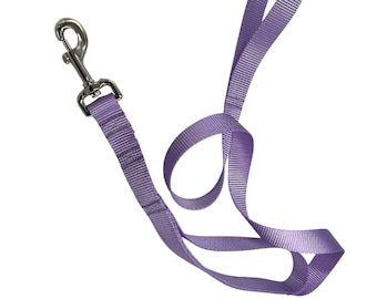 Solid Nylon Dog Leash with traffic handle/ 4 foot, 5 foot, 6 foot Lengths / Dog Lead / 5/8" 3/4" 1" / Swivel or Trigger Snap Hook / Webbing