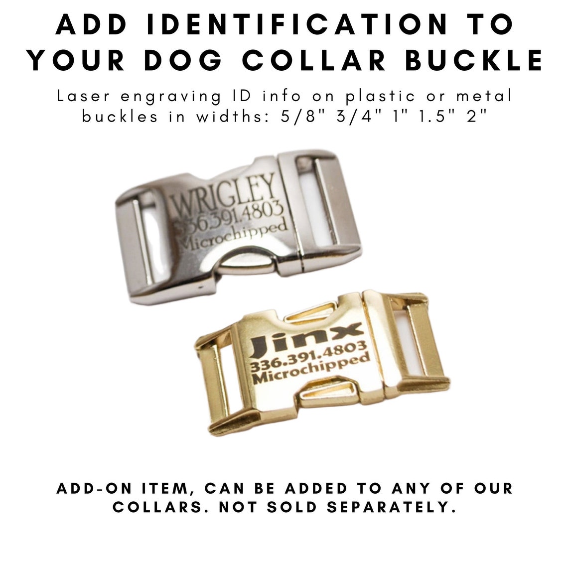Add ID Buckle to Dog Collar /engrave Dog Collar Metal or Etsy