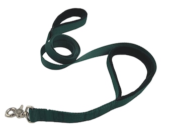 Padded Handle Nylon Solid Leash with Padded Traffic Handle | 4 foot, 5 foot, 6 foot, 25 Colors, Swivel Snap, Trigger Snap Hook, 5/8" 3/4" 1"