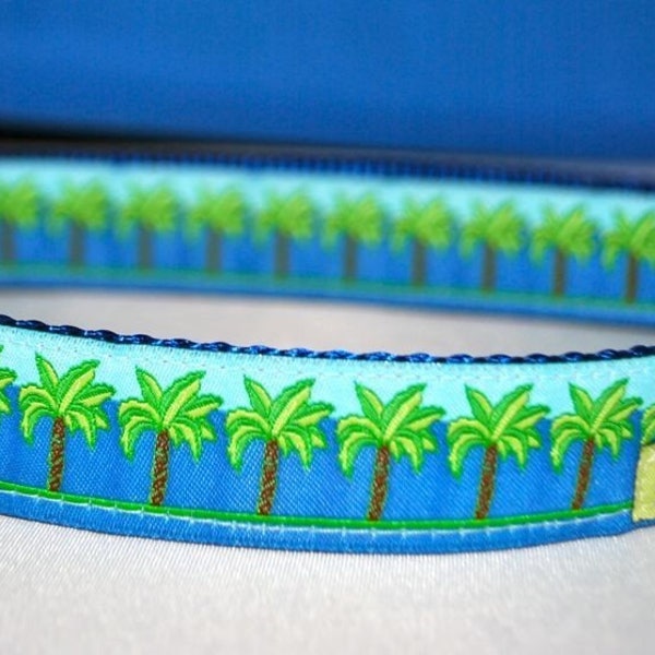 Palm Tree Dog Collar / Key West Palm Tree / Beach and Nautical