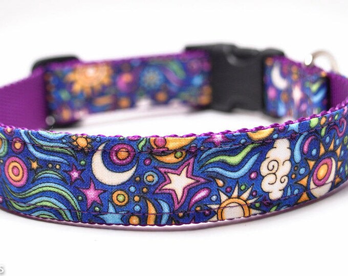 Sun Moon Stars Dog Collar/ Luna in Blue /martingale or Etsy