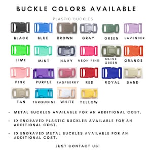 Personalized Flat Buckle Dog Collar | Nylon Webbing ID Tag | Embroidered 1/2 inch, 5/8 inch, 3/4 inch, 1 inch Widths image 5