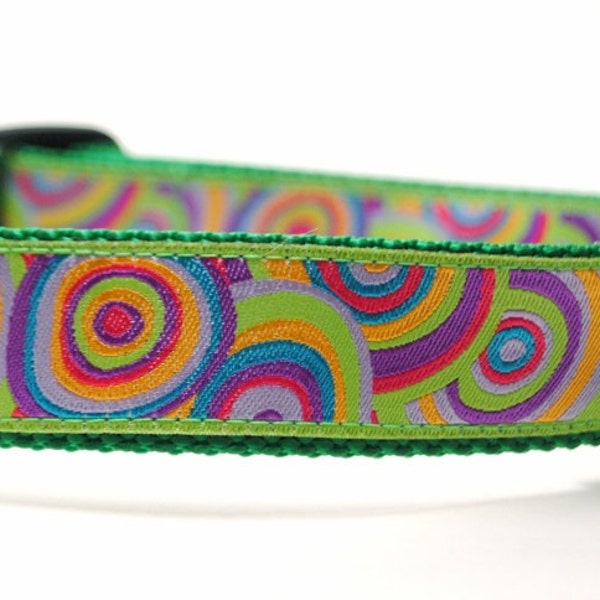 Custom Dog Collar - Bullseye in Green