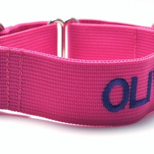 1.5 Inch Wide Personalized Solid Collar / Martingale or Buckle / Large Dog / ID Tag / Nylon Collar