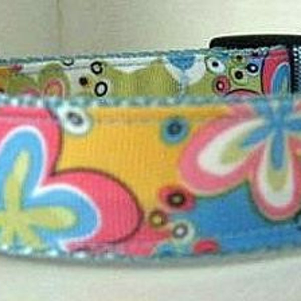 Retro Groovy Mod Flower Dog Collar - Click for colors