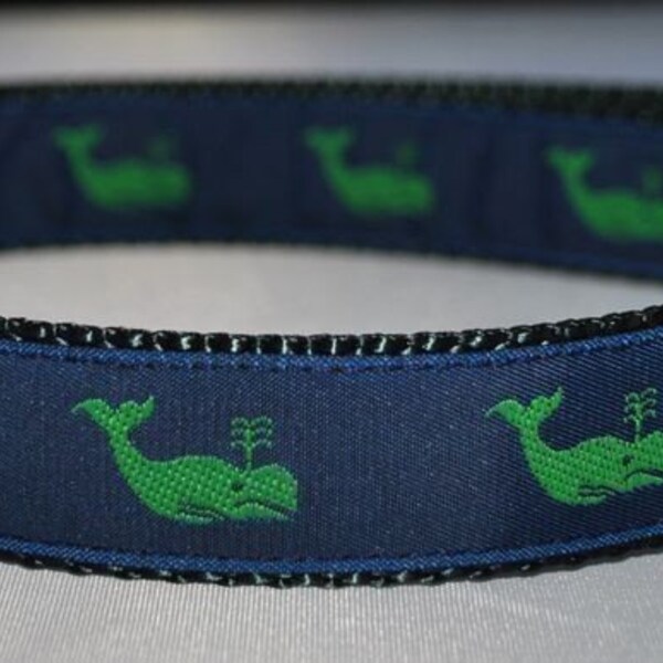 The Moby Green Whale - Custom Dog Collar