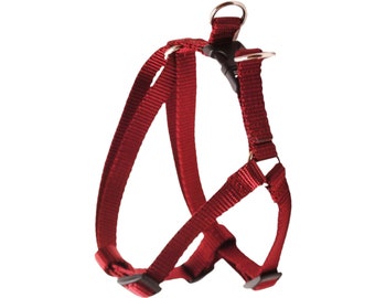 SMALL Solid Webbing Step in Harness / 12-18 in Girth / Multiple Colors / Small Dog Harness / Nylon Harness / Laser Engraved Buckle Option