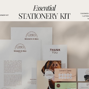 Kit de papelería Clínica veterinaria, Clínica veterinaria personalizada, Plantilla de membrete, Tarjeta de presentación, Gracias cuidador de mascotas, Servicio de peluquería canina