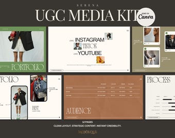 UGC Media Kit Canva Template: Minimalist Content Creator Portfolio