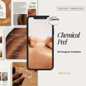 Chemisches Peeling Social Media Templates, Kosmetik Posts, HautKlinik Instagram Canva Posts, Insta Post Inhalt Med Spa, Gesichtsbehandlung