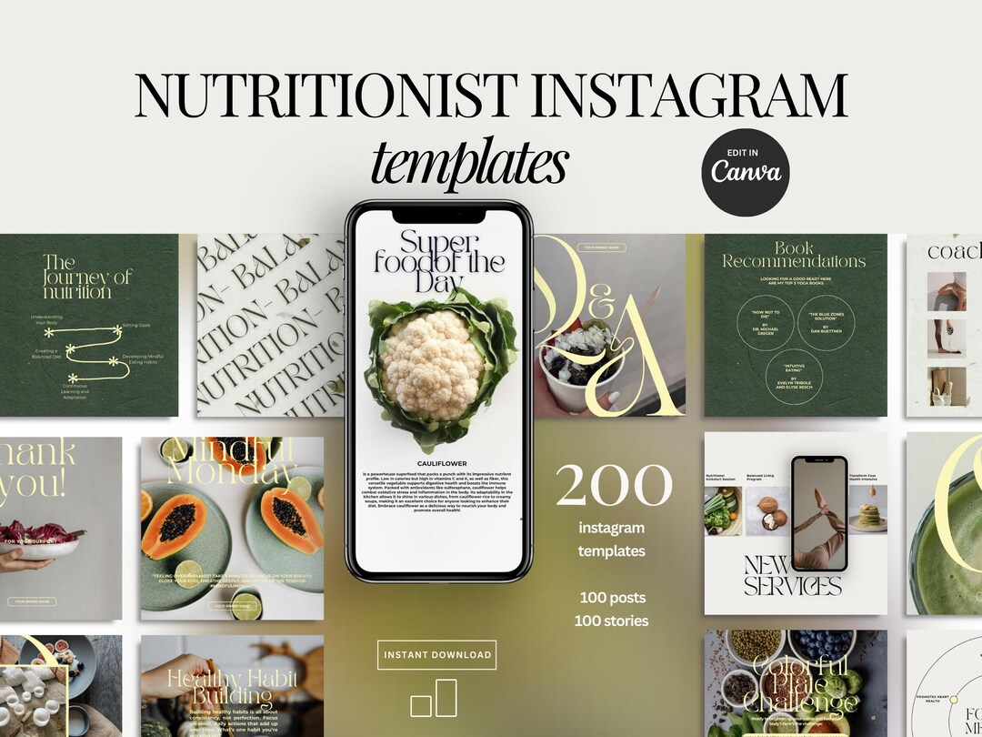 Nutrition Coach Instagram Templates, Health Coach Posts, Dieticion ...