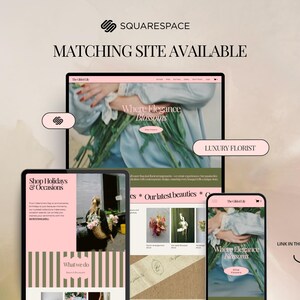 May include: A digital marketing image showcasing a website design for a luxury florist. The image displays a desktop, tablet, and phone, each featuring the website's design. The text includes "Where Elegance Blossoms" and "Luxury Florist."