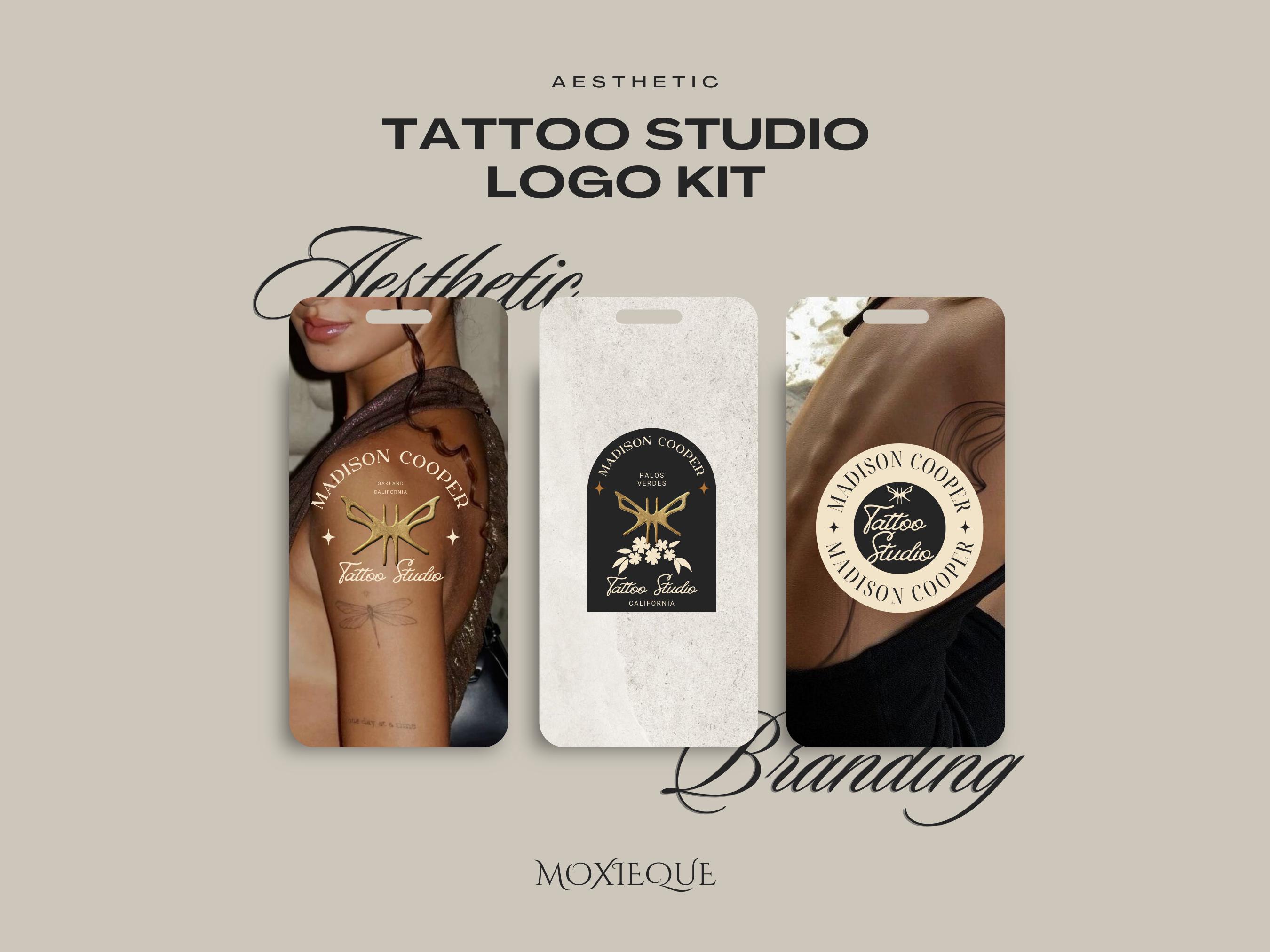 Tattoo Studio Logo, Professional Tattoo Artists logo pack, Tattoo Parlour done for you logo pack, piercing studio logo, Body Art Gold logo