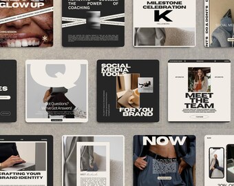 Coaching social media templates, Small Business SMM instagram templates, Digital marketing IG content, modern Insta beige, Entrepreneur girl