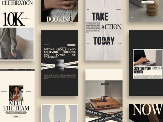 Luxury Branding social media templates, Small Business instagram templates, Beige IG content, minimalist Insta templates, Entrepreneur Posts