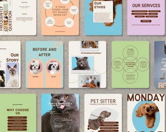 Modelos de mídia social para empresas de animais de estimação: Instagram Canva para clínica veterinária (download digital)