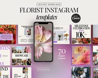 Florist Instagram Templates: Editable Canva Posts Bundle