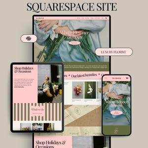 Puede incluir: Un sitio web para una floristería de lujo llamada "The Gifted Life" con el lema "Where Elegance Blossoms". El sitio web presenta imágenes de flores, una sección de tienda y una sección "What We Do".