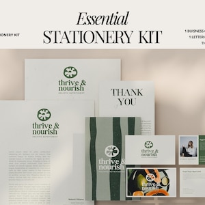 Kit de papelería Coach de nutrición, Coach de salud estética, Plantilla de membrete, Tarjeta de presentación, Agradecimiento a la dietista, Marca Nutritionist prefabricada