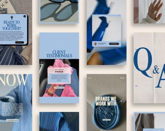 Luxury Branding social media templates Blue, Business Coach Posts, SMM IG content, Brand Strategist Insta templates, Entrepreneur Marketing