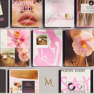 Modelli Instagram per guaritori olistici, Social media rosa per artisti, Post di coach di guarigione del benessere, Poesia e contenuti multimediali per artisti Canva Post