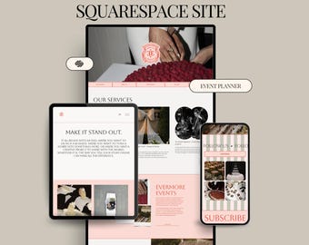 Luxury Event Planner Squarespace Website Template, Wedding Planner site