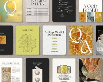 Holistic coach instagram templates, health coach social media pack, Bold (Canva, Editable, Instant Download)