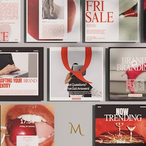 Red Instagram Templates for Business Coaches, Red Social Media Marketing Agency Templates, Brand Strategist Template, Insta Coach Brand post