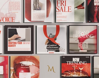 Red Instagram Templates for Business Coaches, Red Social Media Marketing Agency Templates, Brand Strategist Template, Insta Coach Brand post