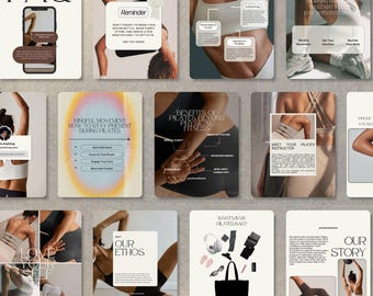 Pilates Instagram Post Templates: Canva Social Media Content