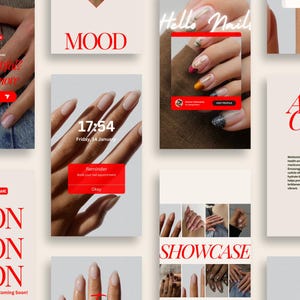 Nail Tech Instagram Templates, Nail Artist Branding Kit, Manicure & Beauty Aesthetic Posts, Nail tech Canva posts,Customizable Social Media