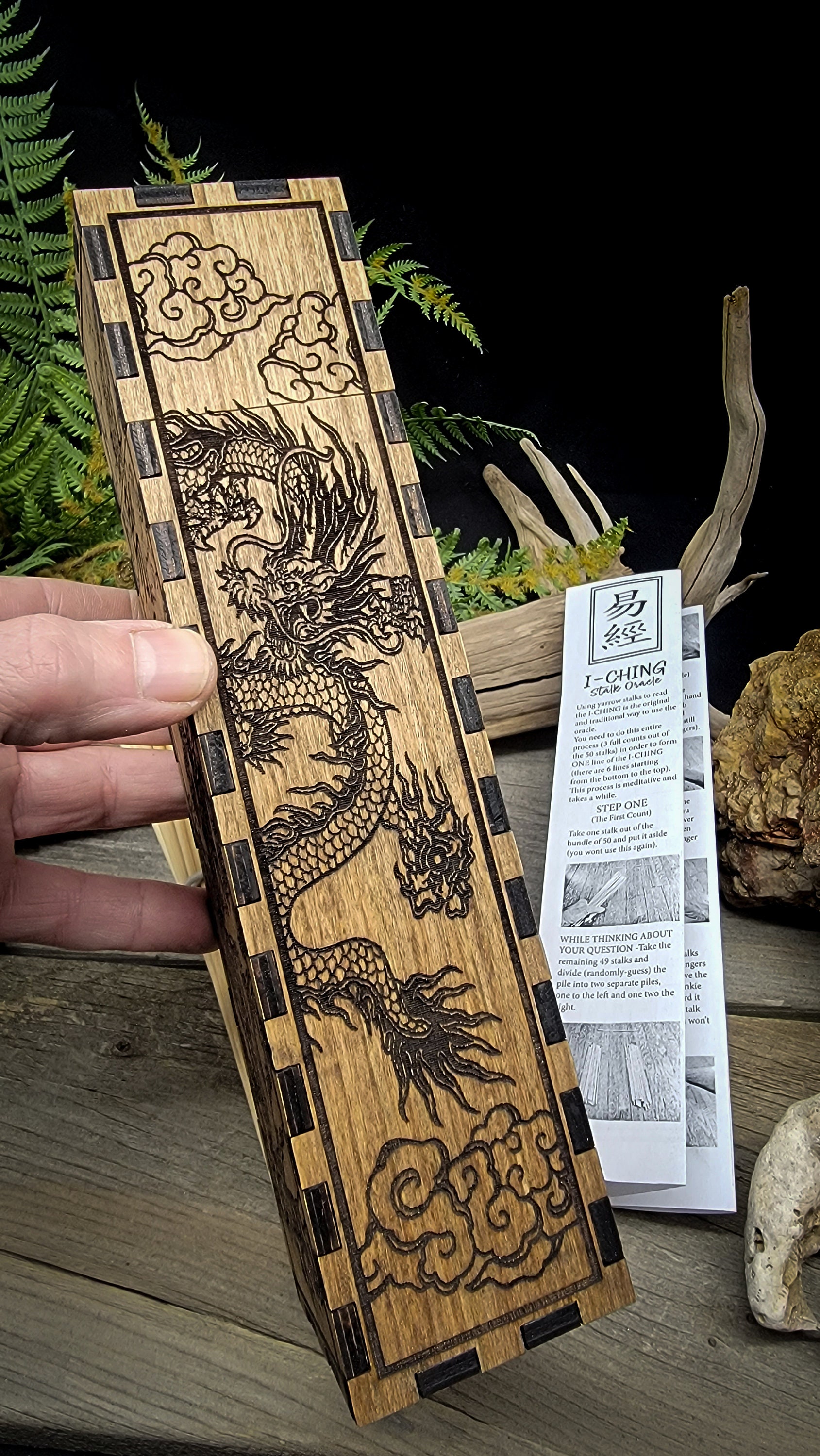 I Ching Stalk Oracle Set With 50 Bamboo Stalks, Decorative