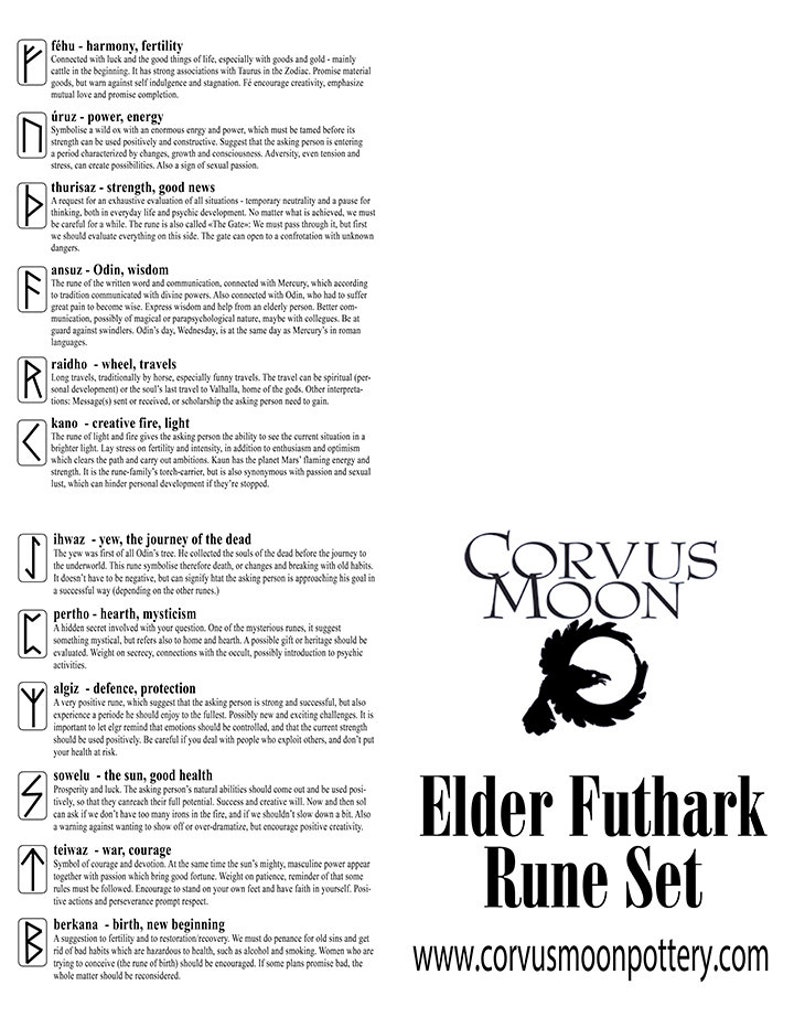 Oak Rune Set, Elder Futhark, Fortune Telling, Divination, Wiccan, Norse ...