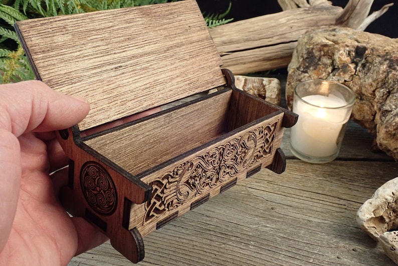 Wooden Viking Keepsake Box Wiccan Norse Scandinavian Etsy